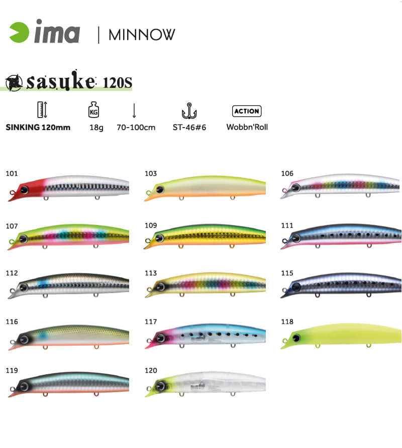 Ima Sasuke 120 mm MRD Flottant Leurre 012 (6235) 4539625176235 Ima Sasuke 120 mm MRD Flottant Leurre 012 (6235) 4539625176235